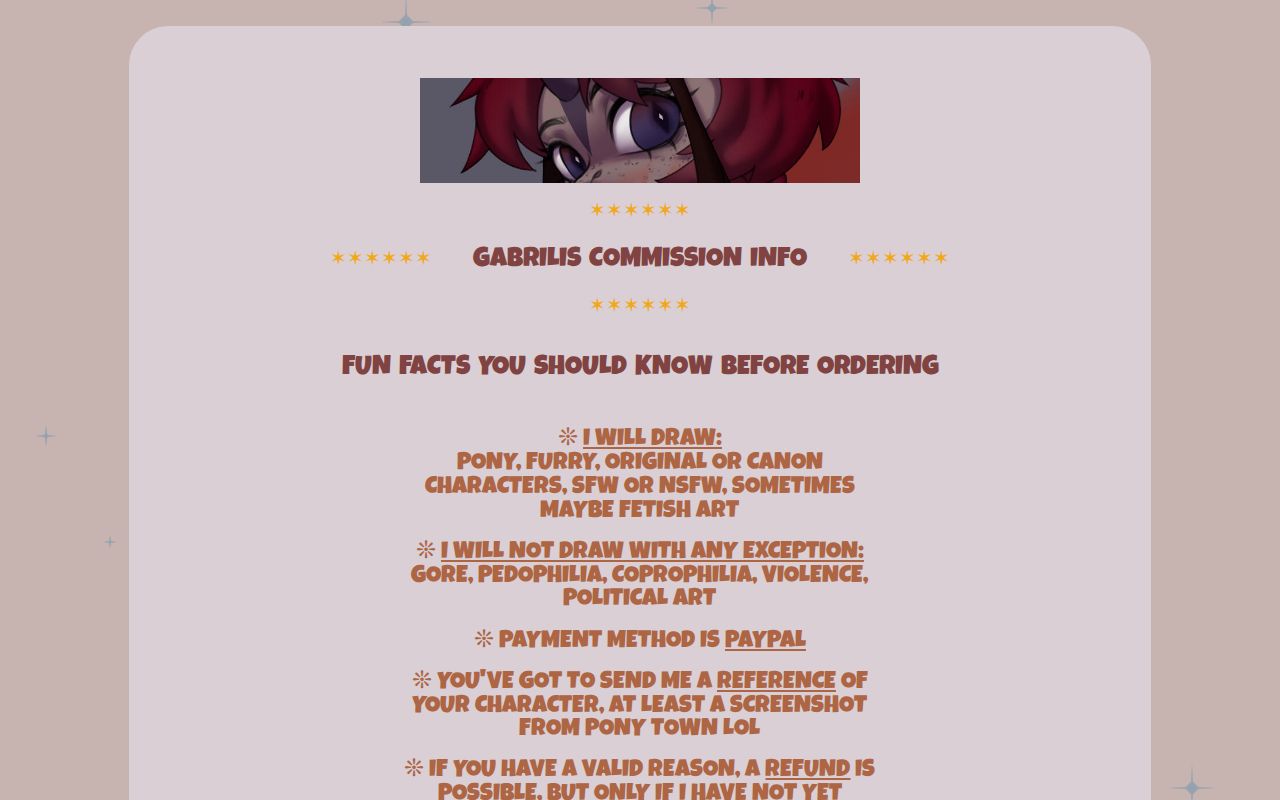 gabrilis commissions